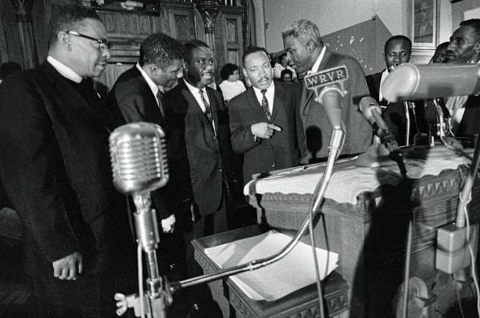 Robinson met with King for a rally in Birmingham in 1963.